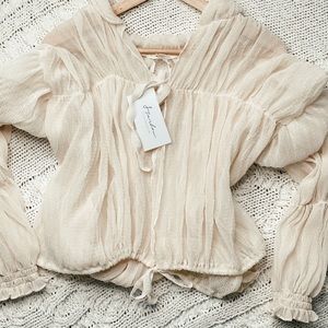 Shop Starlow Ivory Peasant top